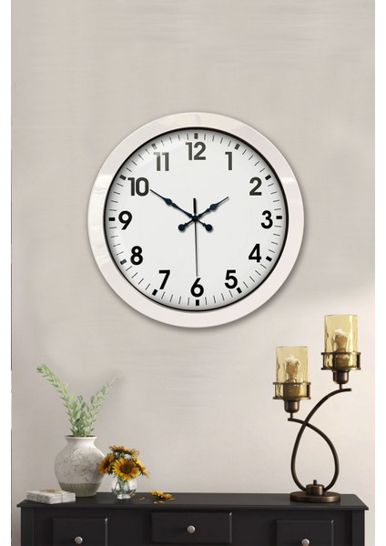 36 cm Beyaz Metal Klasik Duvar Saati fiyatları