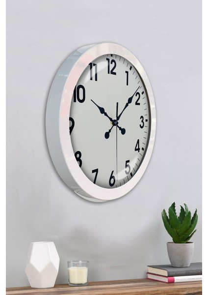 36 cm Beyaz Metal Klasik Duvar Saati fırsatları