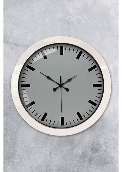36 cm Beyaz Metal Sayısız Duvar Saati