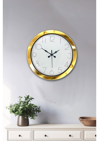 36 cm Gold Metal Modern Duvar Saati fiyatları