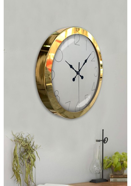 36 cm Gold Metal Modern Duvar Saati fırsatları
