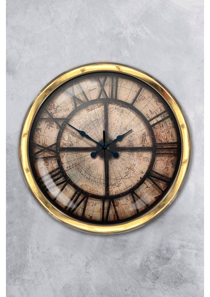 40 cm Gold Metal Antique Duvar Saati