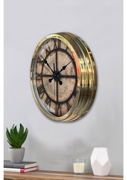 40 cm Gold Metal Antique Duvar Saati modelleri