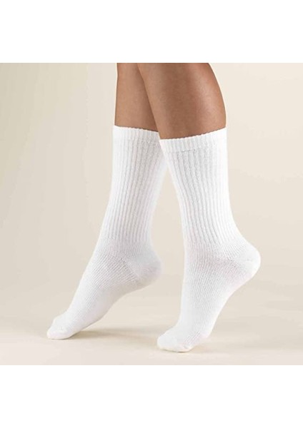 Beyaz Düz Atletik Çorap 5'li Paket