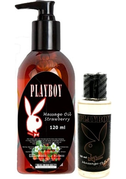 Aromaterapi Çilek Massage Oil 120 ml + Çikolata Aromalı Massage Vücut Masaj Yağı 50 ml