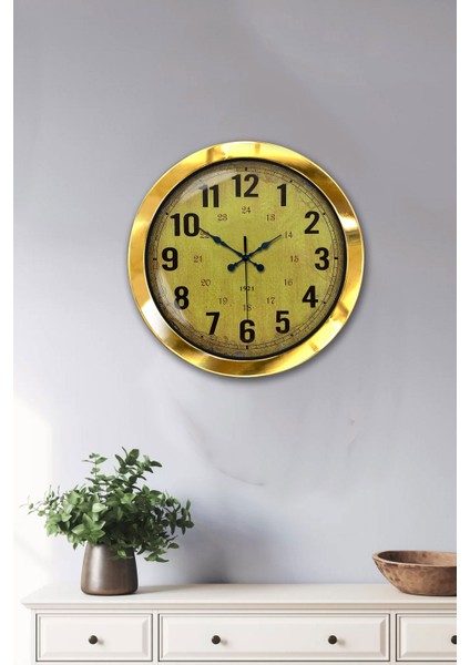 36 cm Gold Metal Sarı Duvar Saati fiyatları