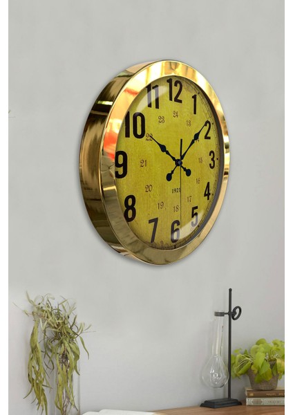 36 cm Gold Metal Sarı Duvar Saati fırsatları