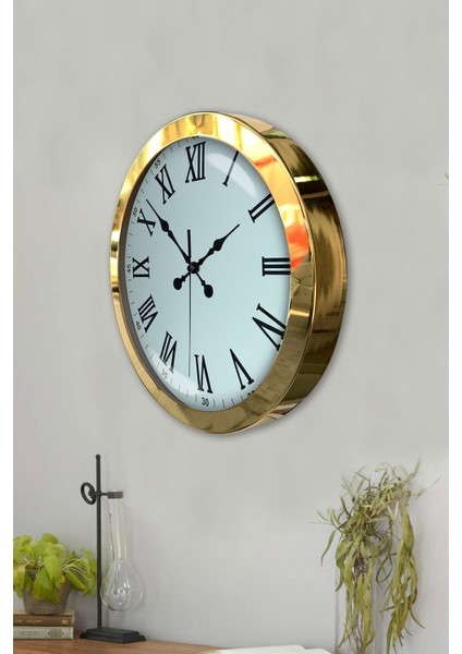 36 cm Gold Metal Romen Sayılı Duvar Saati modelleri