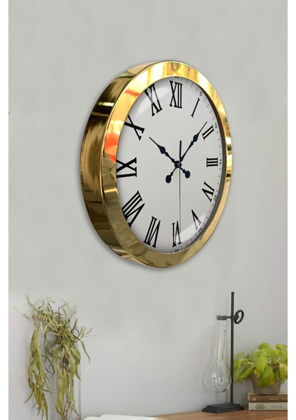 36 cm Gold Metal Romen Sayılı Duvar Saati fırsatları