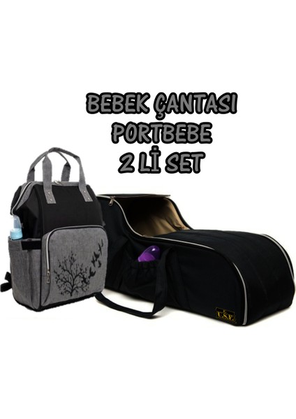 Anne Bebek Bakım Çantası + Portbebe Ana Kucağı Puset Bebek Taşıma Ikili Set fırsatları
