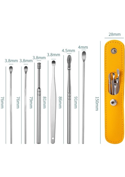 5 Set 6 In 1 Paslanmaz Çelik Bahar Sarmal Taşınabilir Kulak Seçim, Özellik: Sarı (Yurt Dışından)