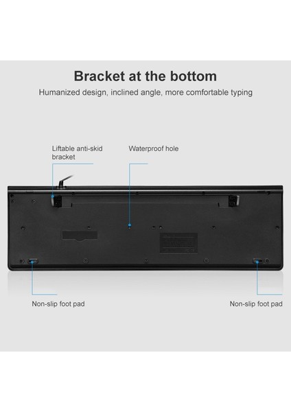 Zgb S500 Yuvarlak Keycap Kablolu Klavye + Fare Seti Siyah (Yurt Dışından)
