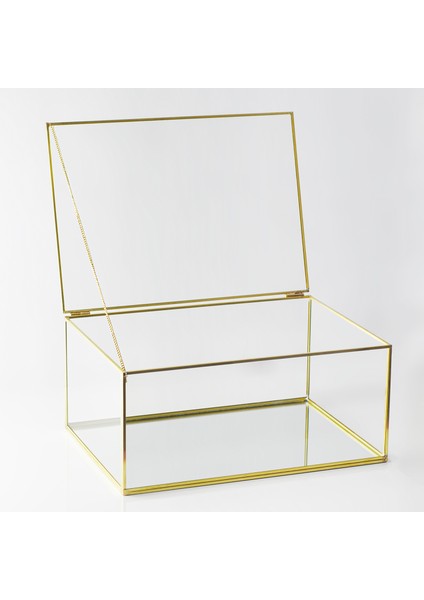Çikolata Kutusu Takı Aksesuar Damat Bohçası Ham Pirinç Gold 35X25X15CM