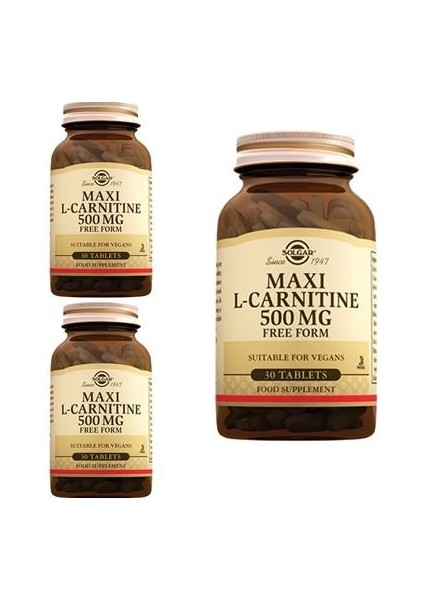 Solgar Maxi L-Carnitine 500 Mg 30 Tablet 3 Adet