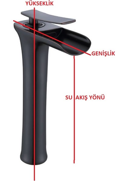 Şelale Çanak Banyo Lavabo Bataryası Rose Gold