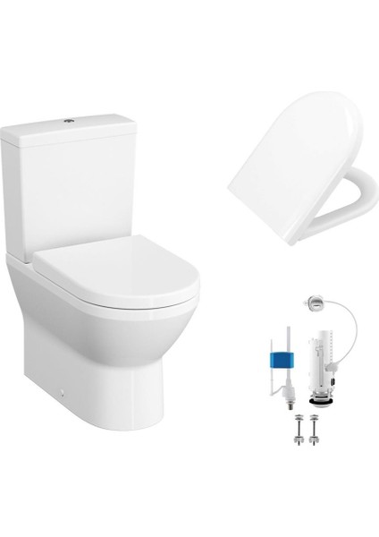 Integra Kanalsız Rimex Klozet+Vitra Duroplas Yavaş Kapak+Vitra Basmalı Iç Takım