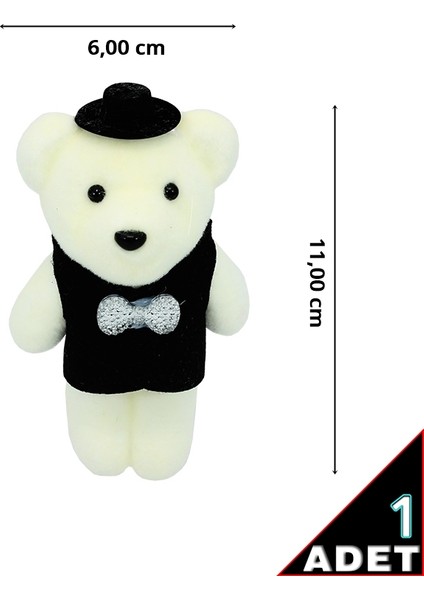 Minik Ayıcık Süs, 11cm x 6cm - Siyah - 1 Adet fiyatları
