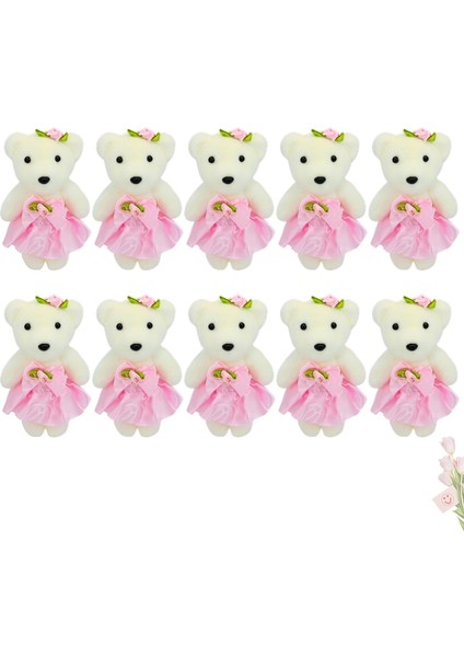 Minik Ayıcık Süs, 11cm x 6cm - Pembe - 10 Adet