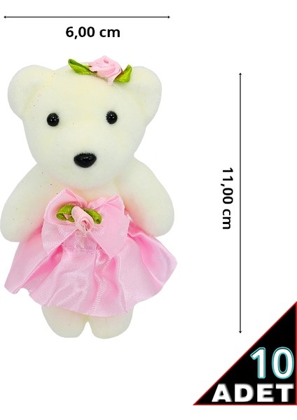 Minik Ayıcık Süs, 11cm x 6cm - Pembe - 10 Adet fiyatları