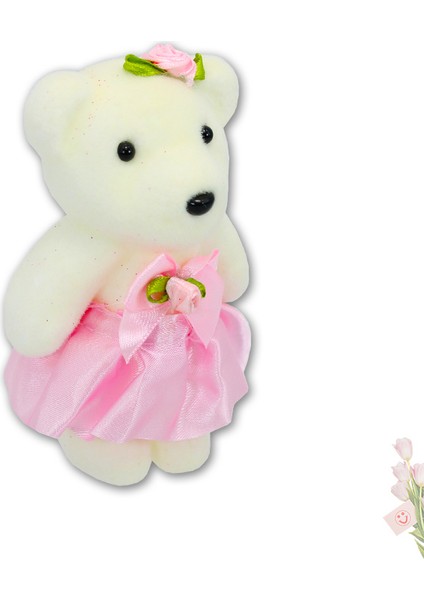 Minik Ayıcık Süs, 11cm x 6cm - Pembe - 10 Adet modelleri