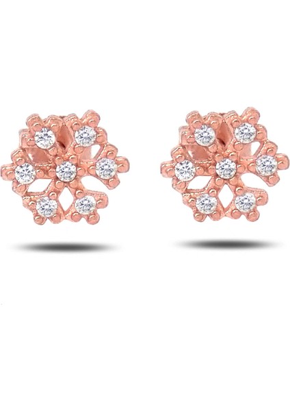 Kadın Kar Tanesi 925 Ayar Gümüş Küpe