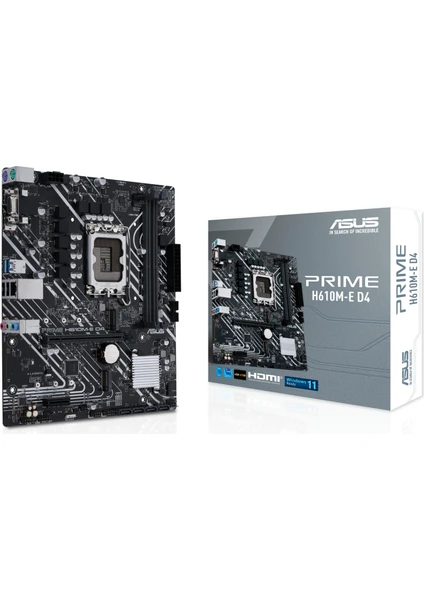 Prıme H610M-E D4 Intel H610 Lga1700 DDR4 3200 Dp Hdmı Vga Çift M2 Usb3.2 Matx (Prıme H610M-E D4) Anakart