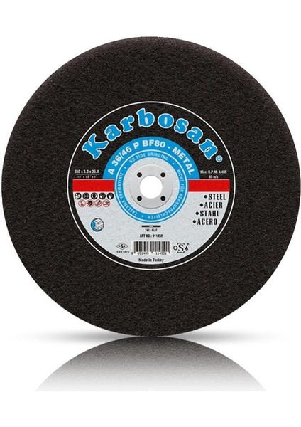 Karbosan 350 x 3.5 x 25.4 cm Metal Kesme Taşı (Sabit Tezgah Için) 2 Adet