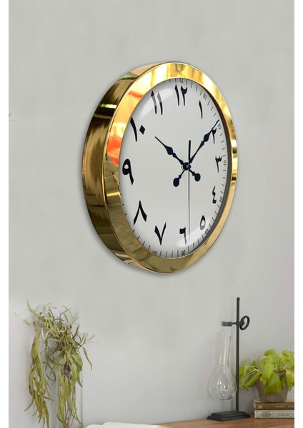 36 cm Gold Metal Arapça Duvar Saati fırsatları
