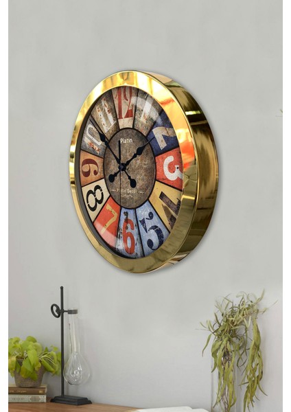 36 cm Gold Metal Retro Duvar Saati modelleri