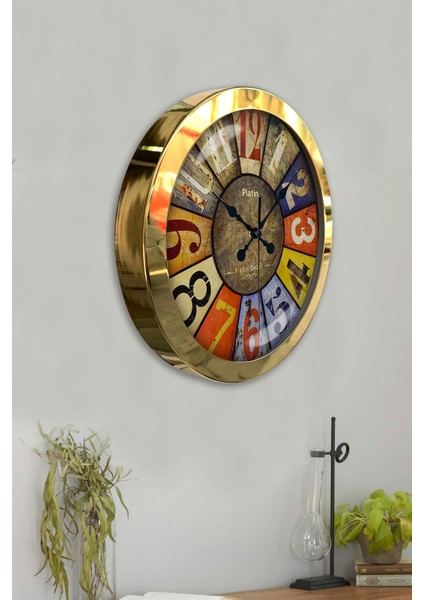 36 cm Gold Metal Retro Duvar Saati fırsatları