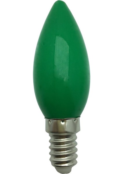 1W 20LM E14 Duylu LED Buji Ampul Yeşil Renk