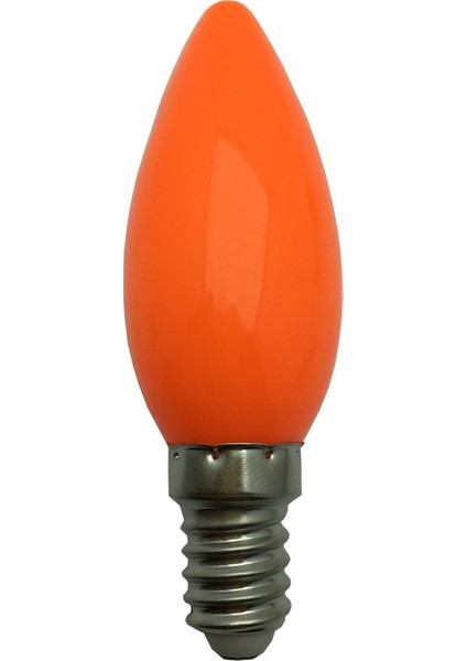 1W 20LM E14 Duylu LED Buji Ampul Turuncu Renk