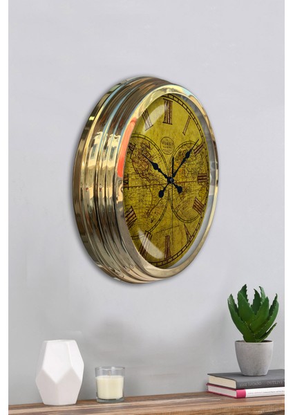 40 cm Gold Metal Maps Duvar Saati fırsatları