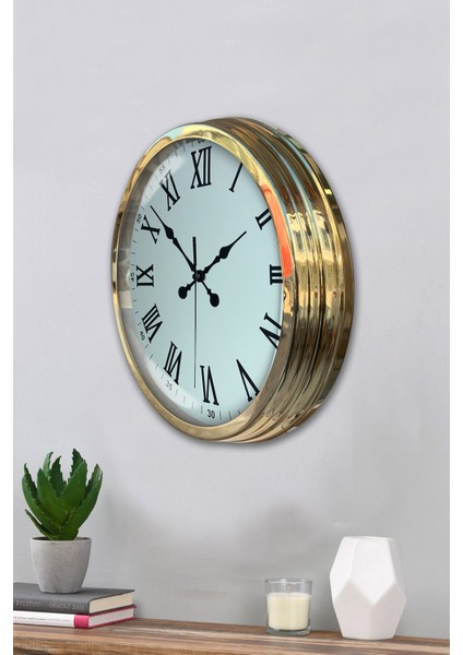 40 cm Gold Metal Romen Sayılı Duvar Saati modelleri