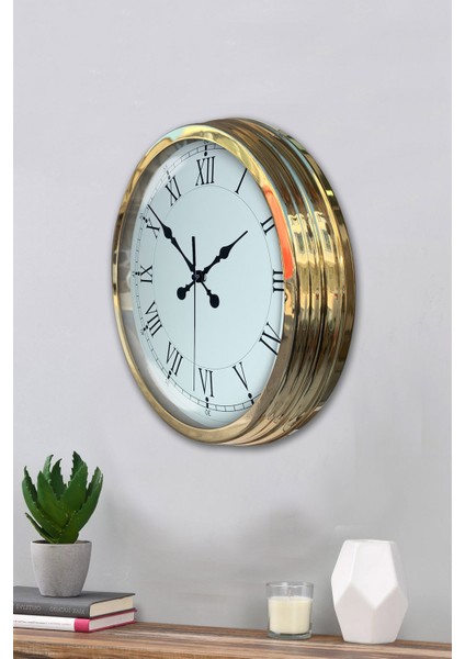 40 cm Gold Metal Retro Duvar Saati