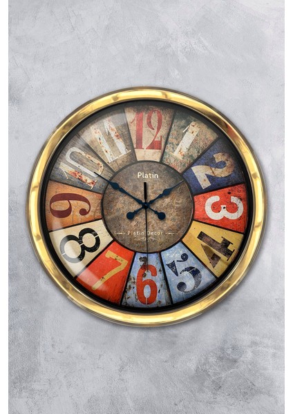 40 cm Gold Metal Retro Duvar Saati
