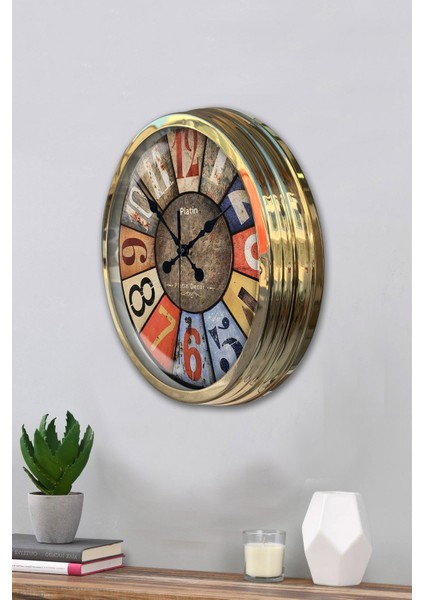 40 cm Gold Metal Retro Duvar Saati modelleri