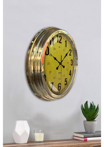40 cm Gold Metal Sarı Duvar Saati fırsatları