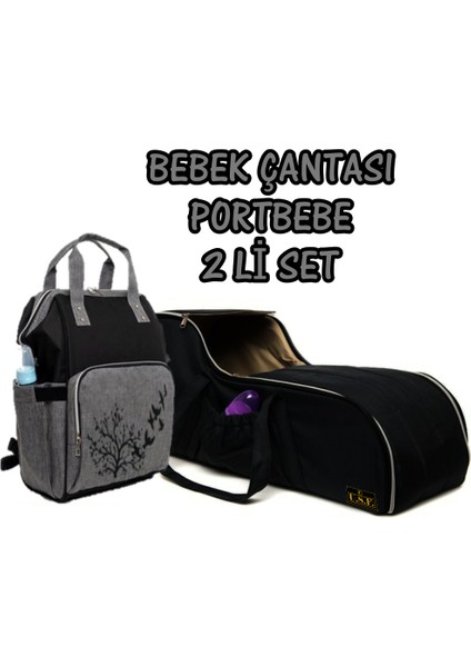 Anne Bebek Bakım Çantası + Portbebe Ana Kucağı Puset Bebek Taşıma Ikili Set fiyatları
