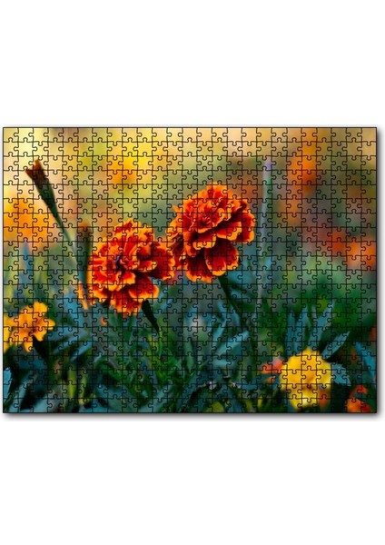 Cakapuzzle Turuncu Karanfil Çiçeği Görseli 255 Parça Puzzle Yapboz Mdf (Ahşap)