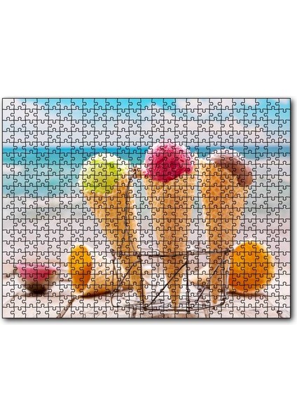Masada Kornet Dondurmalar Flu Sahil Arkaplan 120 Parça Puzzle Yapboz Mdf (Ahşap)