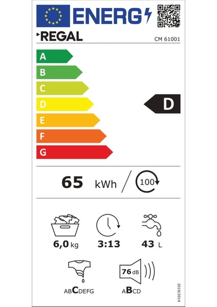 CM 61001 6 kg 1000 Devir Çamaşır Makinesi