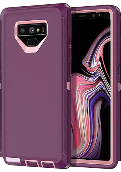 Samsung Galaxy Note 9 Için Darbeye Dayanıklı 3 Katmanlı Telefon Koruyucu Kılıf - Mor (Yurt Dışından)