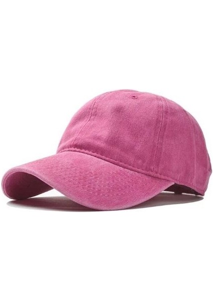Beyzbol Şapkası Pamuk Düz Eskitme Pembe
