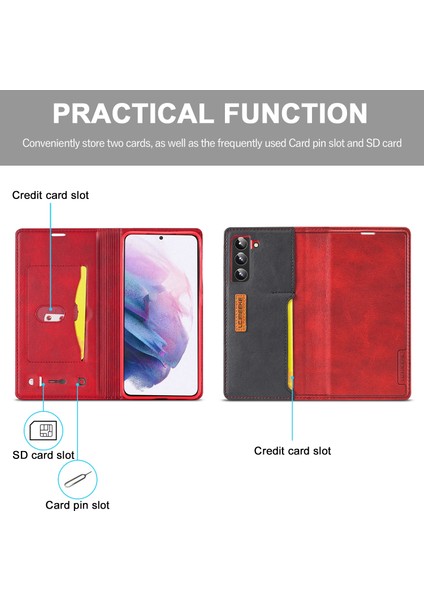 Lc.imeeke LC-001 Serisi Kılıf Samsung Galaxy S22 5g Kırmızı modelleri
