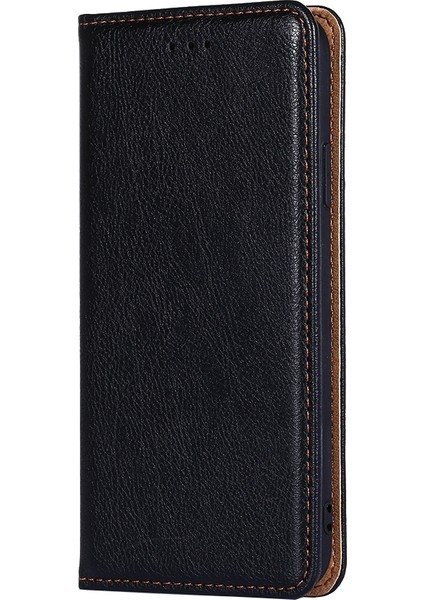 Samsung Galaxy A03S 165.85MM Için Parlak Deri Kılıf - Siyah (Yurt Dışından)