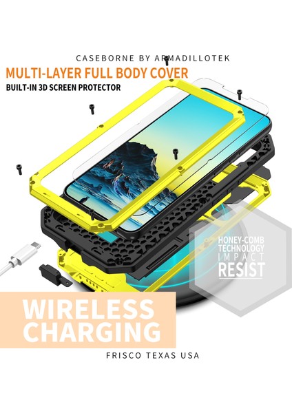 Samsung Galaxy S22 5g Sarı Için Metal + Silikon Kılıf modelleri