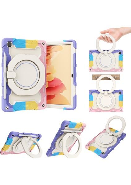 Kontrast Renkli Kılıf Samsung Galaxy Tab A7 10.4 T505 Renkli Pembe