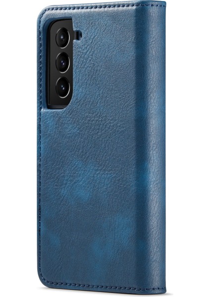 Çılgın At Doku Pu Kılıf Samsung Galaxy S22 5g Mavi Için modelleri