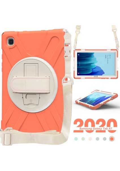 Samsung Galaxy Tab A7 (2020) T500 Silikon + Pc Kılıfı Mercan Turuncu fırsatları
